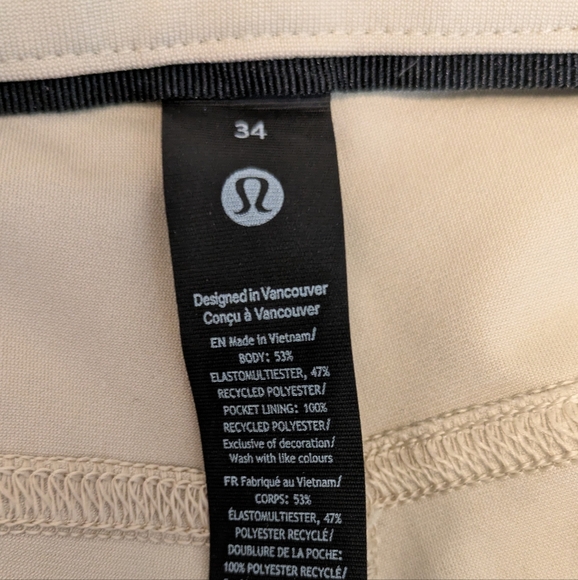 Men's Lululemon ABC Classic-Fit 5 Pocket Pant 32"LWarpstreme - Picture 4 of 5